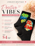 Positive Vibes Affirmation Socks – Inspirational Cotton Crew Socks