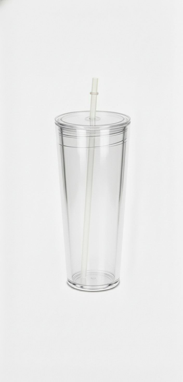 24 Oz Acrylic Tumbler With a Straw