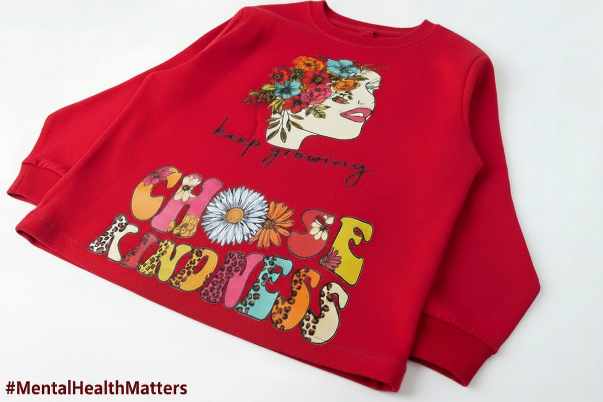 Keep growing, CHOOSE KINDNESS, red sweatshirt❤️